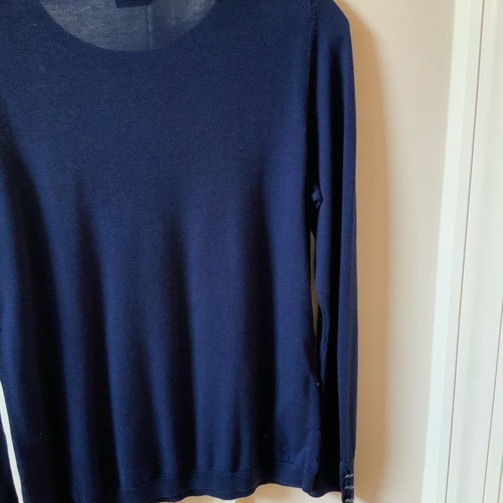 TALBOTS BRITISH ENGLISH THEMED NAVY RED SWEATER - Picture 7 of 8
